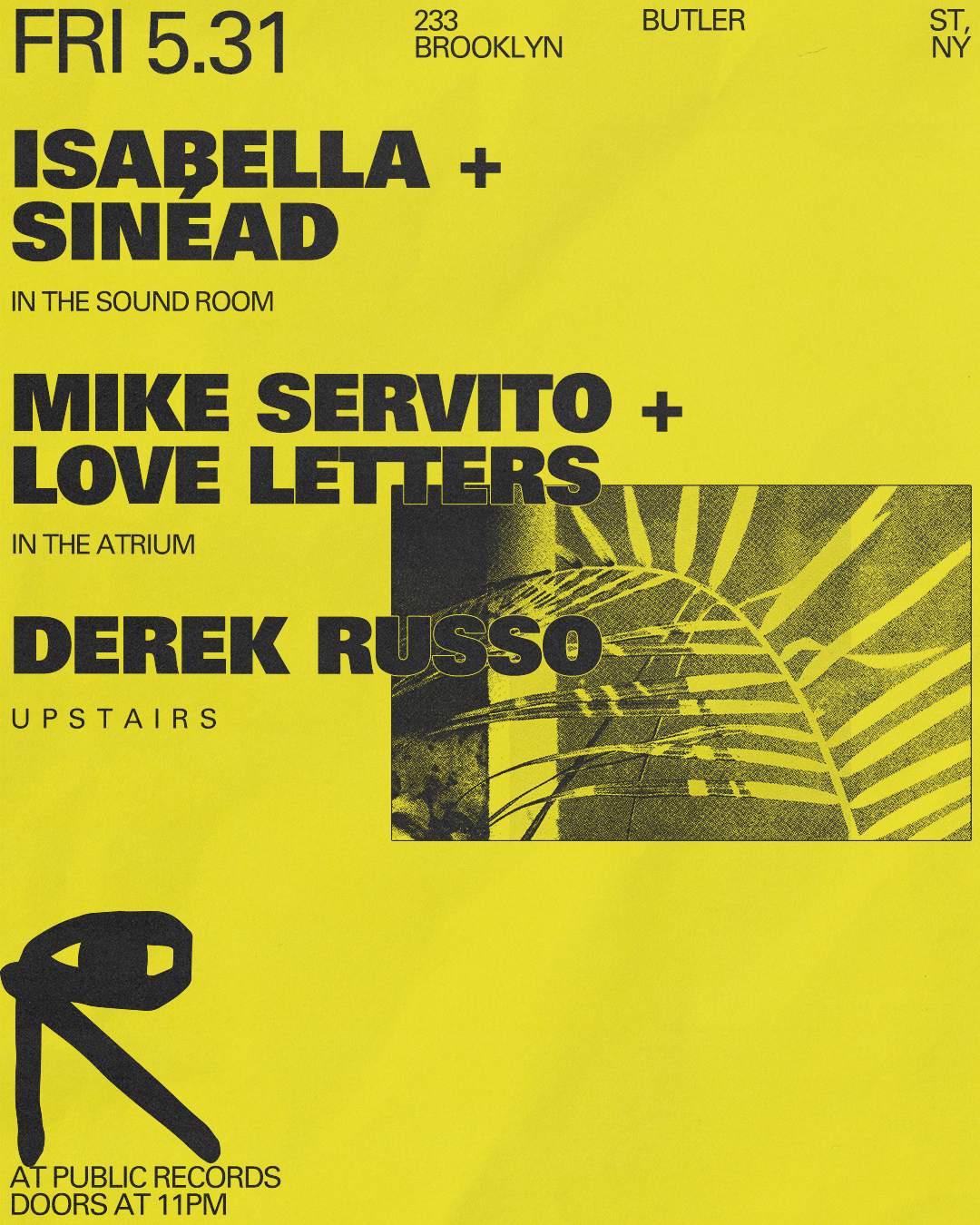 ISAbella + Sinéad / Mike Servito + Love Letters / Derek Russo - フライヤー表