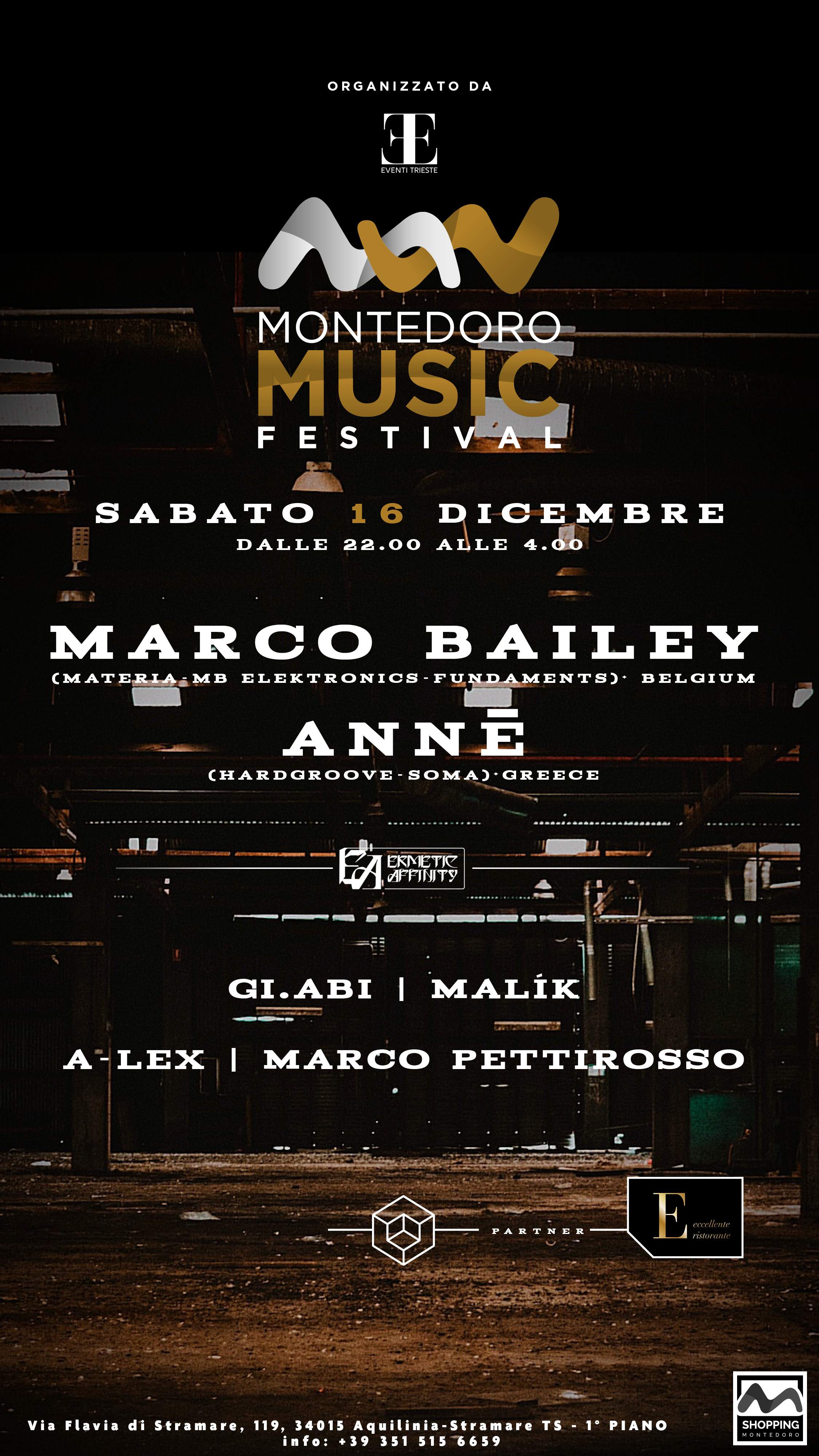 MONTEDORO MUSIC FESTIVAL with ERMETIC AFFINITY present: Marco Bailey & ANNĒ - Página frontal