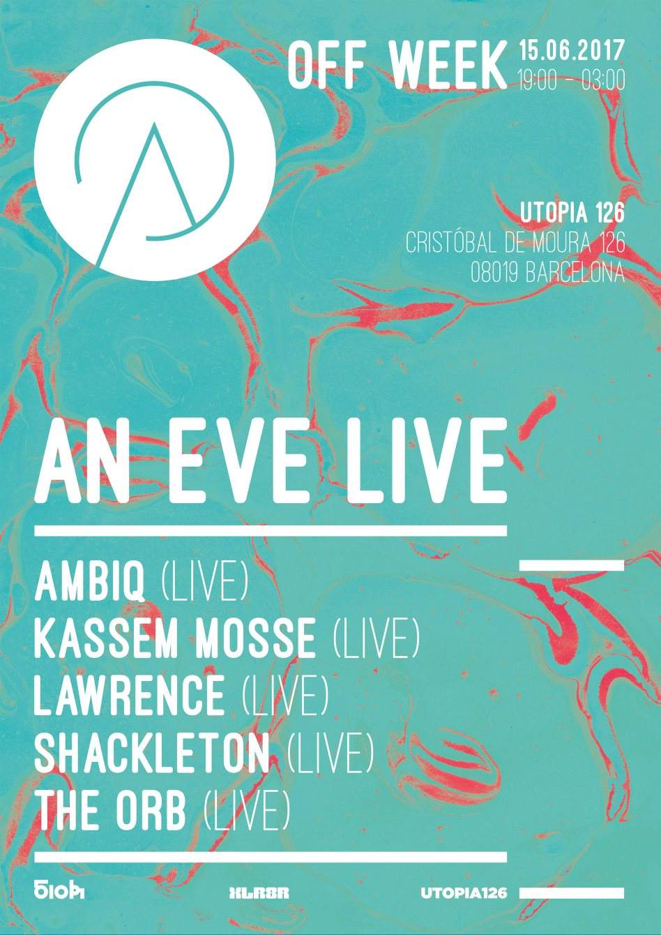 AN EVE Live with Shackleton, Kassem Mosse, Lawrence & More - フライヤー表