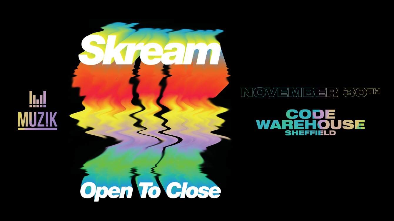 Muzik Pres Skream Open to Close - 7 Hour set - フライヤー表