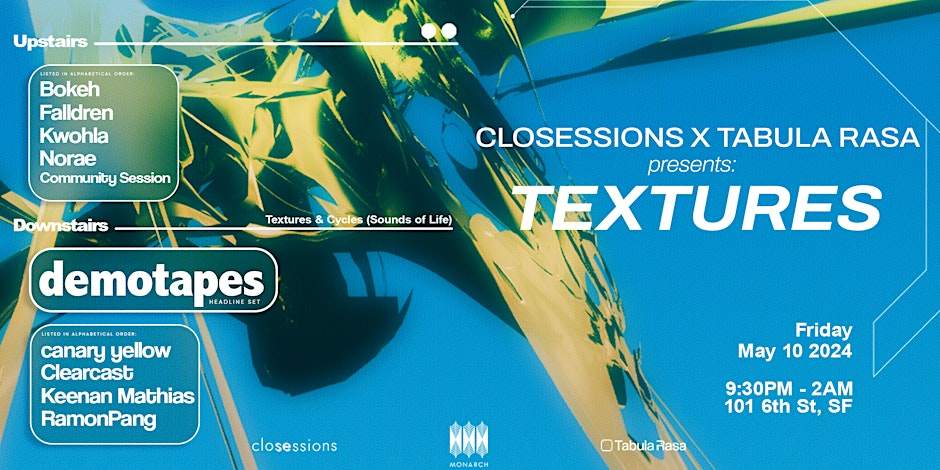 closessions & Tabula Rasa pres: Textures (Demotapes Headline) - Página frontal