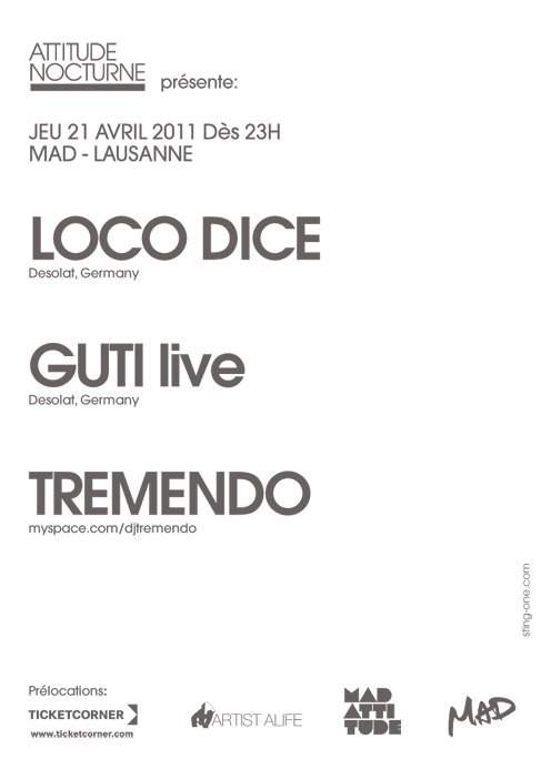 Loco Dice, Guti - Live By Attitude Nocturne - Página trasera