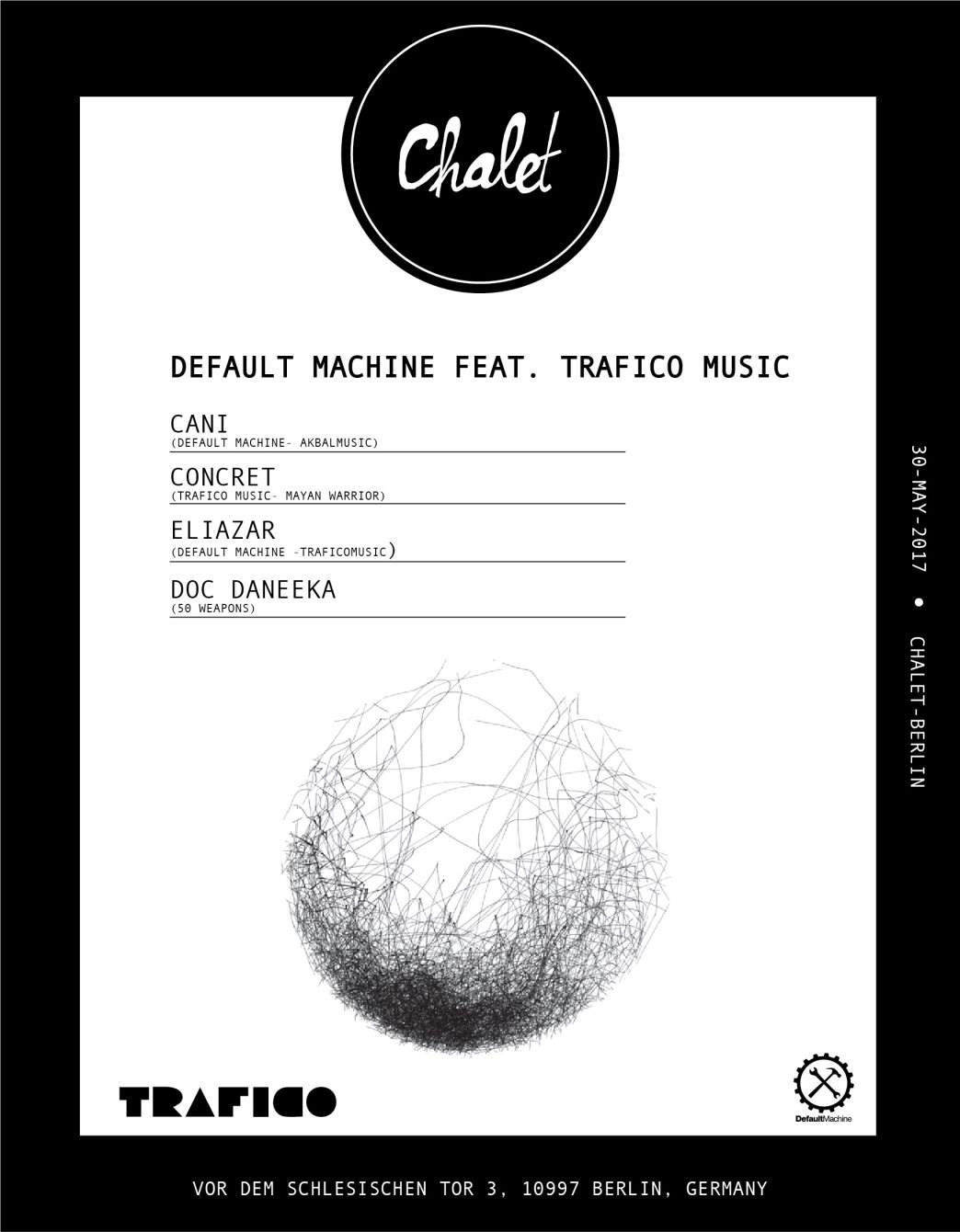 Default Machine Meets Trafico Music - フライヤー表
