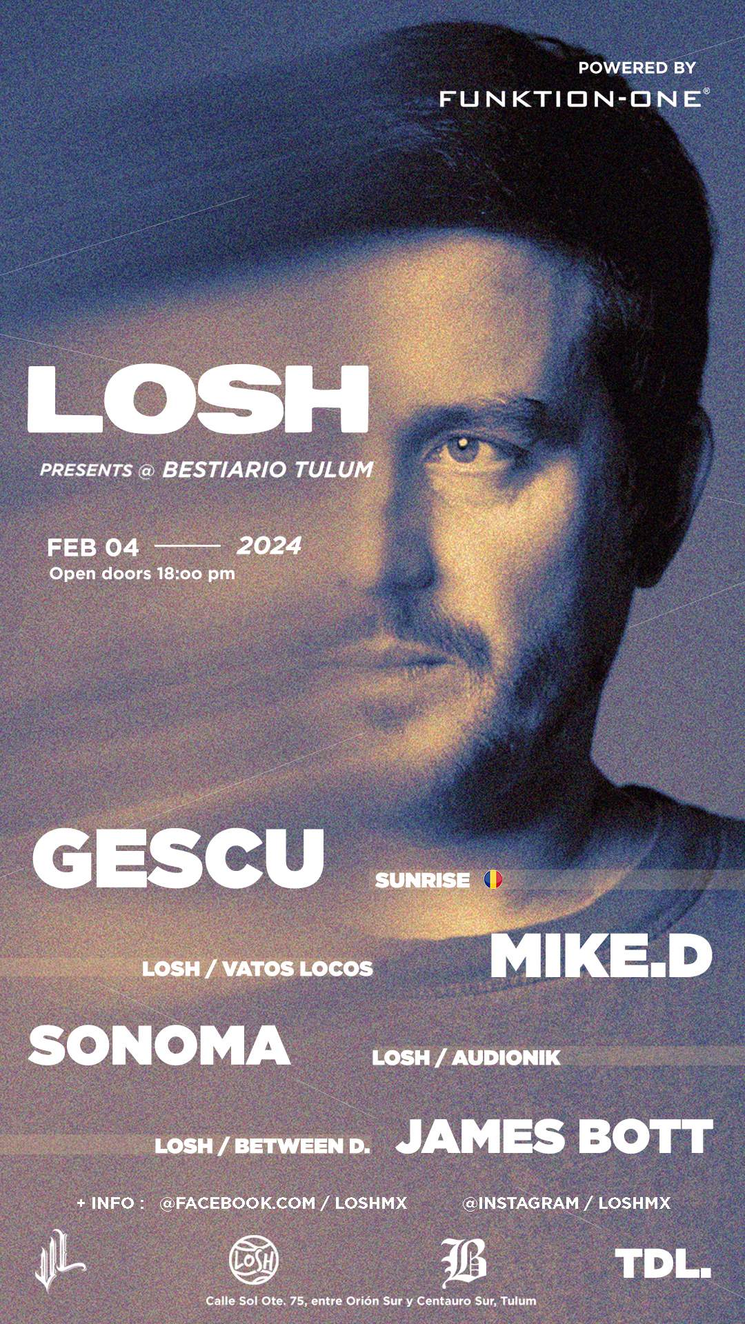 LOSH presents - Gescu [ Sunrise, Ro ] at TULUM - フライヤー裏