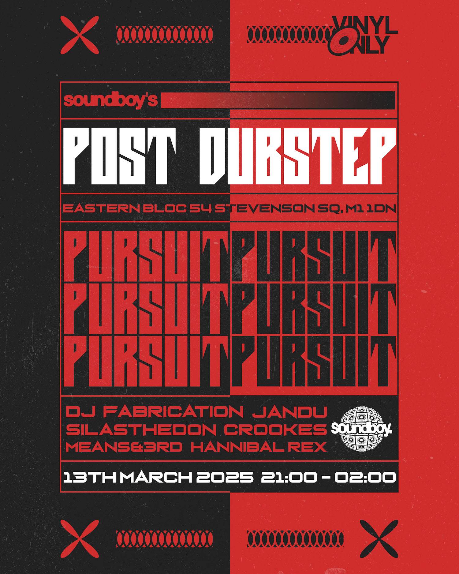 SOUNDBOY'S POST DUBSTEP PURSUIT at Eastern Bloc Records, Manchester