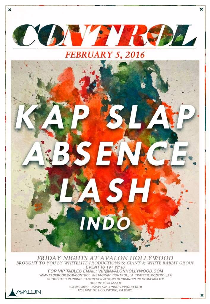 Control presents: Kap Slap, Absence, Lash, Indo - フライヤー表