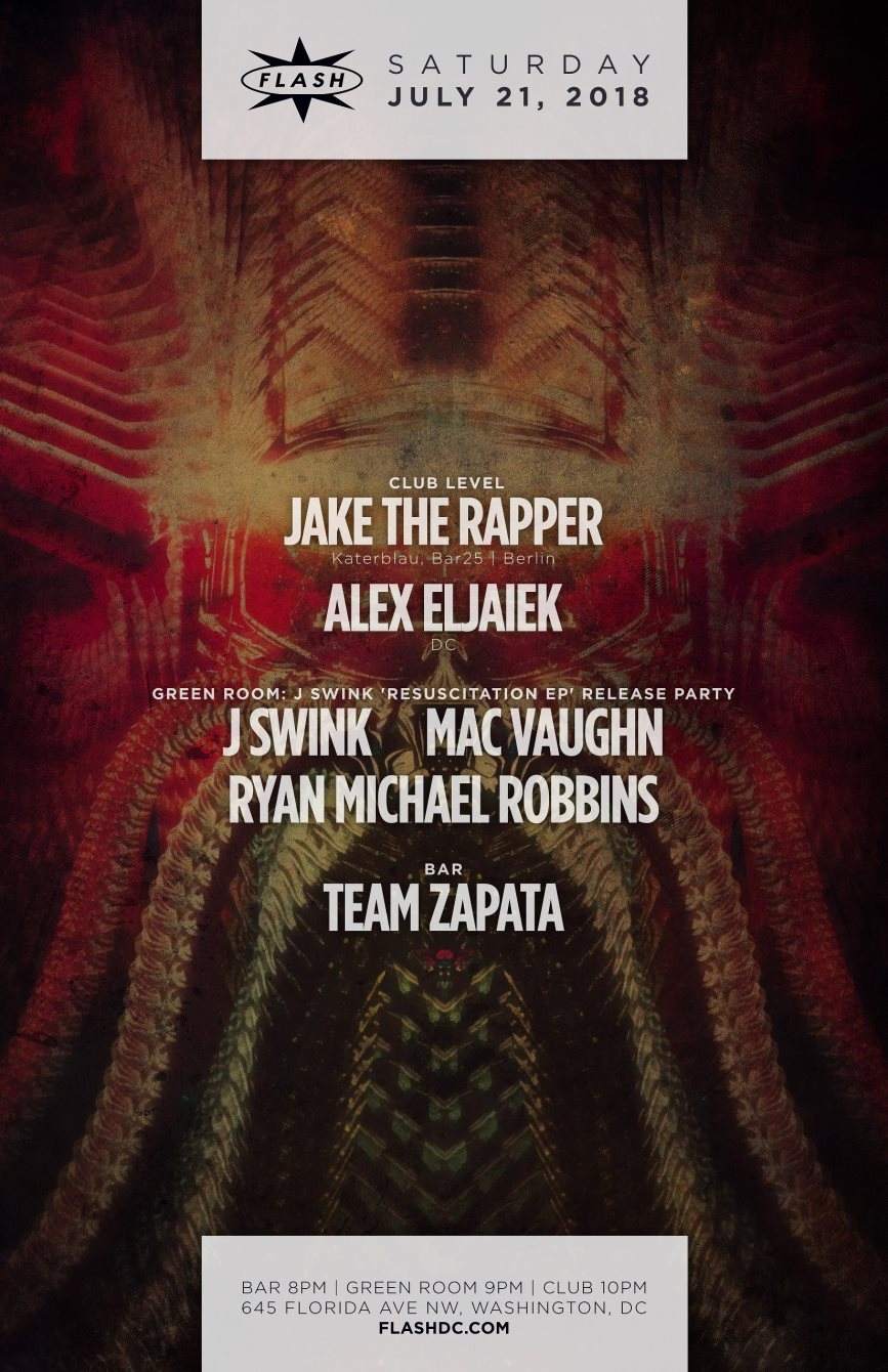 Jake the Rapper - Alex Eljaiek - J Swink EP Release Party - フライヤー裏