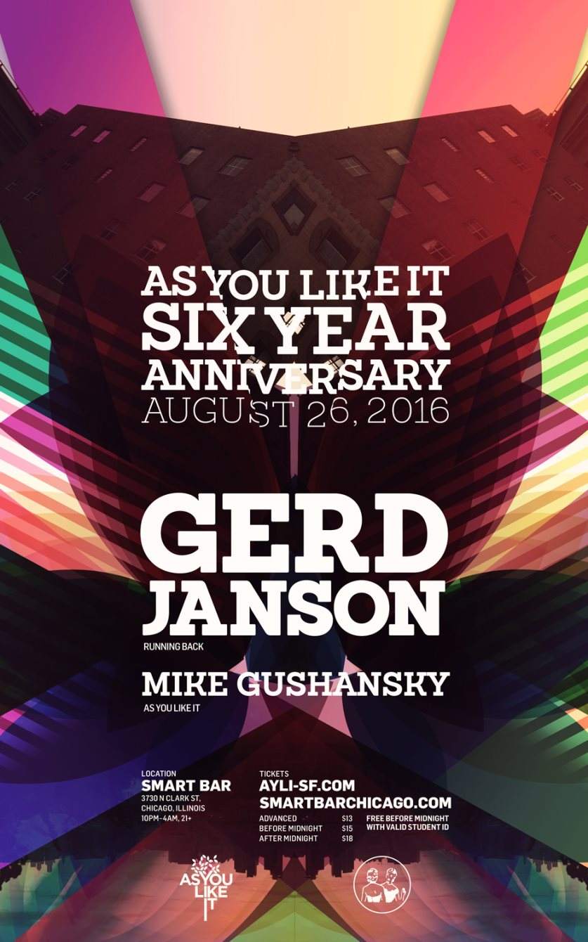 As You Like It 6 Year Anniversary Celebration with Gerd Janson / Mike Gushansky - Página frontal