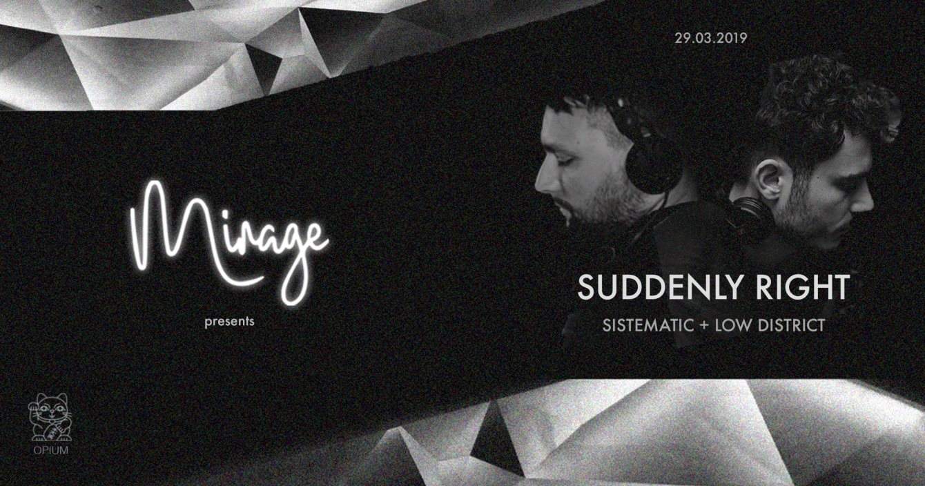 Mirage presents Suddenly Right at Opium - Página frontal