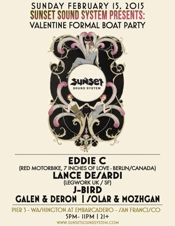 Sunset Sound System Valentine Formal Boat Party & After-Party - フライヤー表