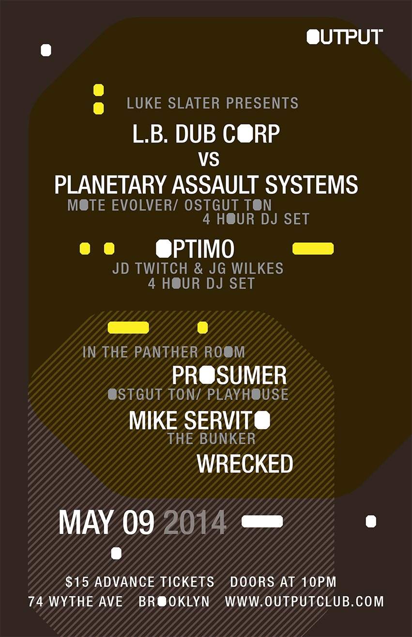 The Bunker with L.B. Dub Corp vs Planetary Assault Systems/ Optimo with Prosumer/ Mike Servito - Página frontal