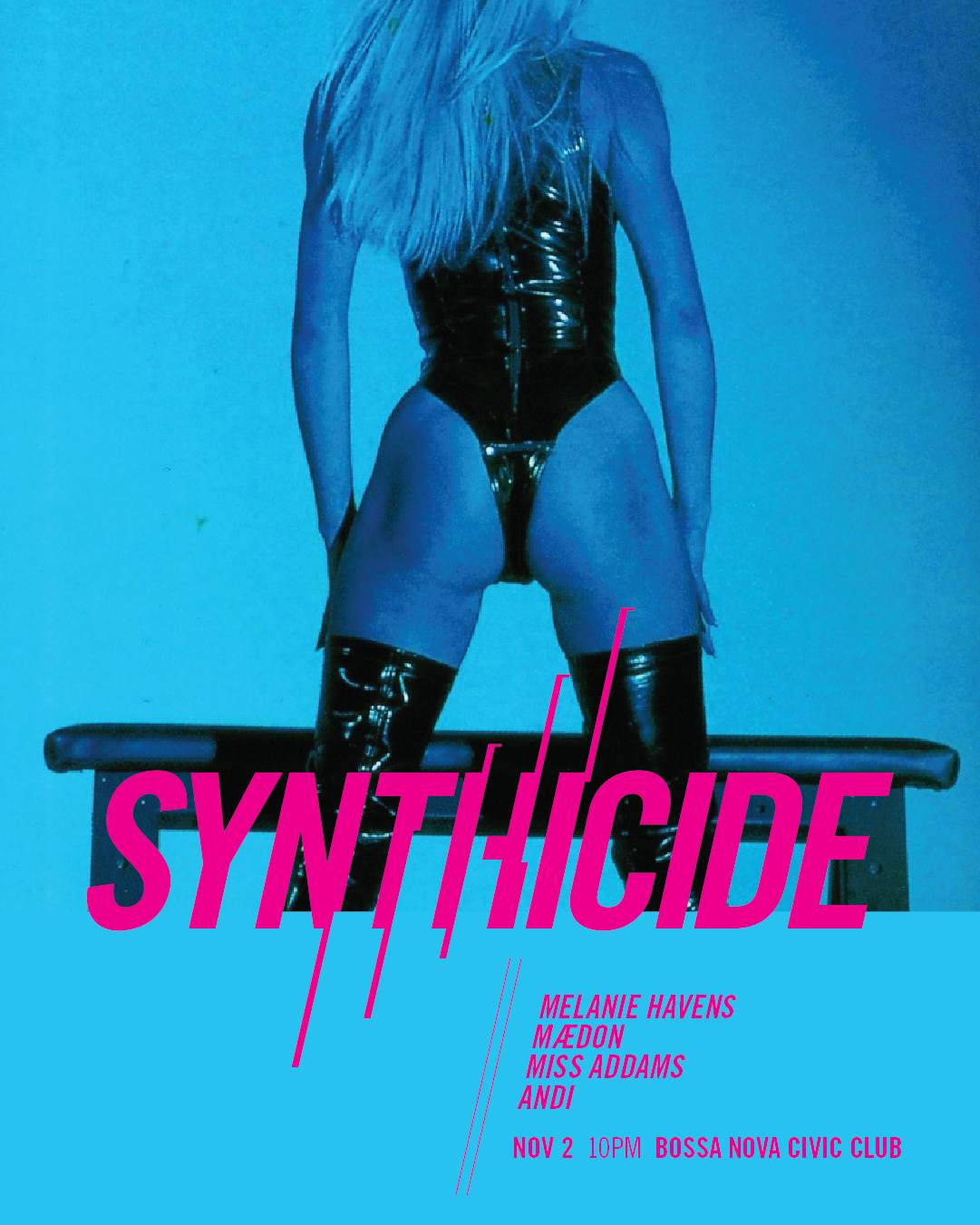 Synthicide with Melanie Havens, Mædon, Miss Addams, Andi - フライヤー表