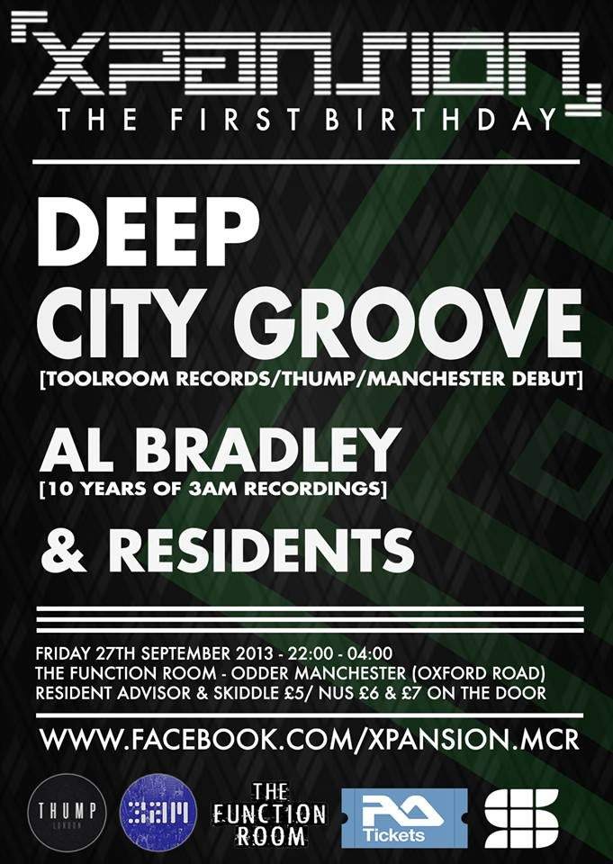 Xpansion 1st Birthday with Deep City Groove & Al Bradley - フライヤー裏