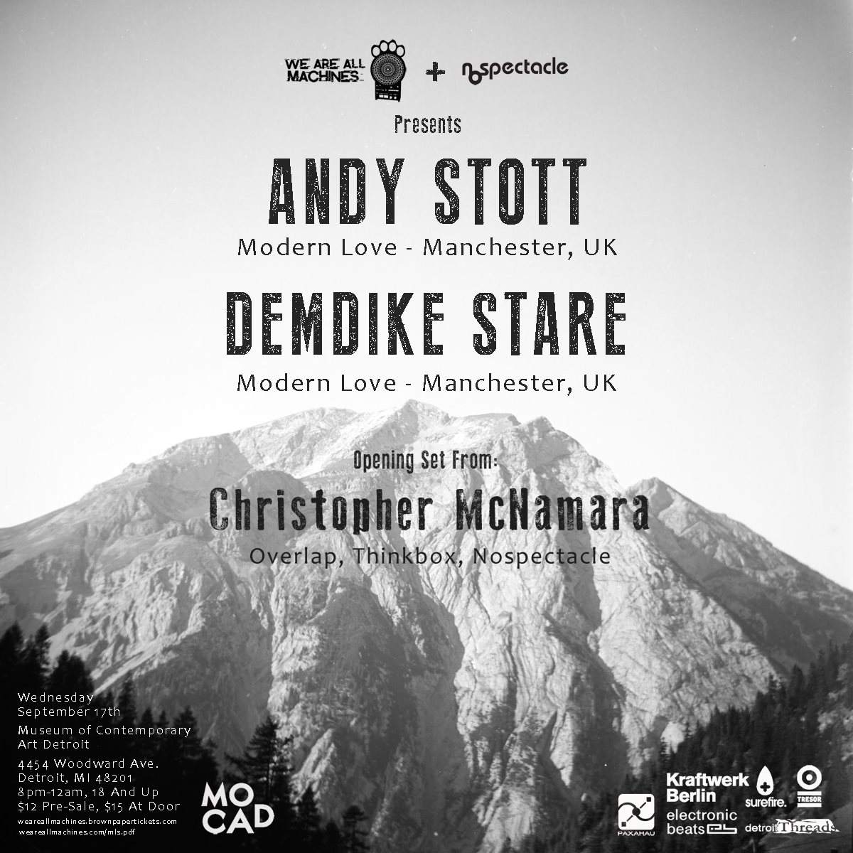 Modern Love Showcase with Andy Stott & Demdike Stare - Página frontal