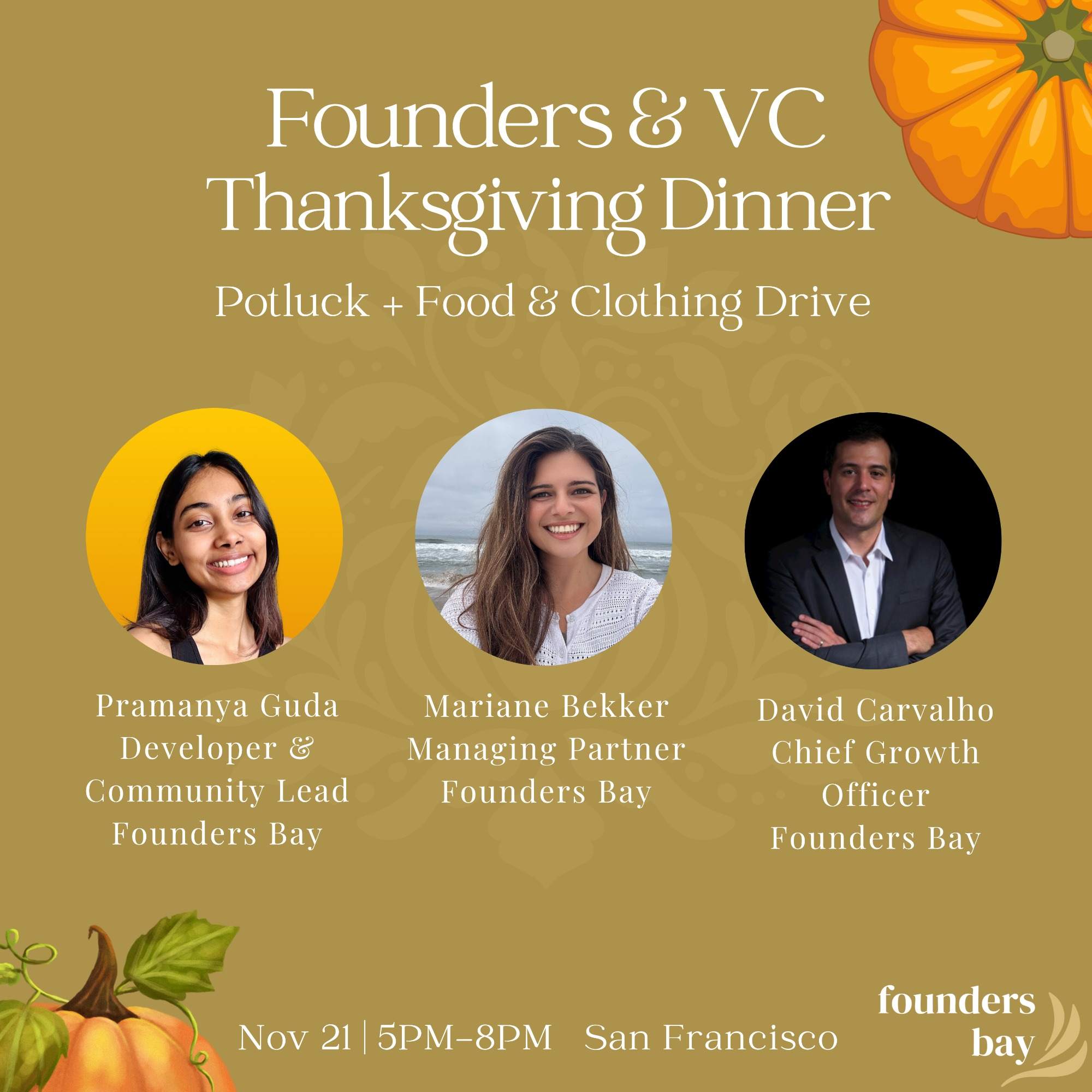 Founders Bay Thanksgiving Dinner at Focus Innovation Studio - Potluck ...