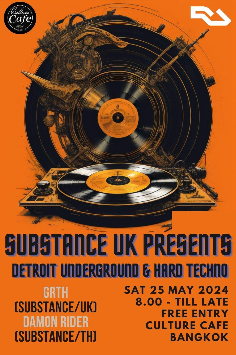 Substance UK presents: Detroit Underground & Hard Techno - フライヤー表
