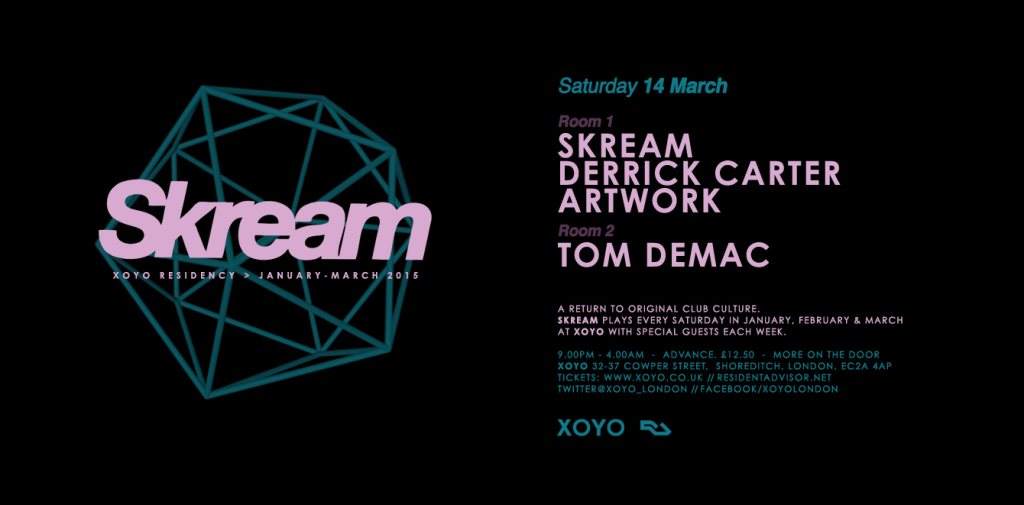 Skream + Derrick Carter + Artwork + Tom Demac - Flyer front