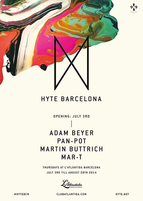 Hyte Barcelona // Season Opening with Adam Beyer // PAN-POT // Martin Buttrich // MAR-T - フライヤー裏