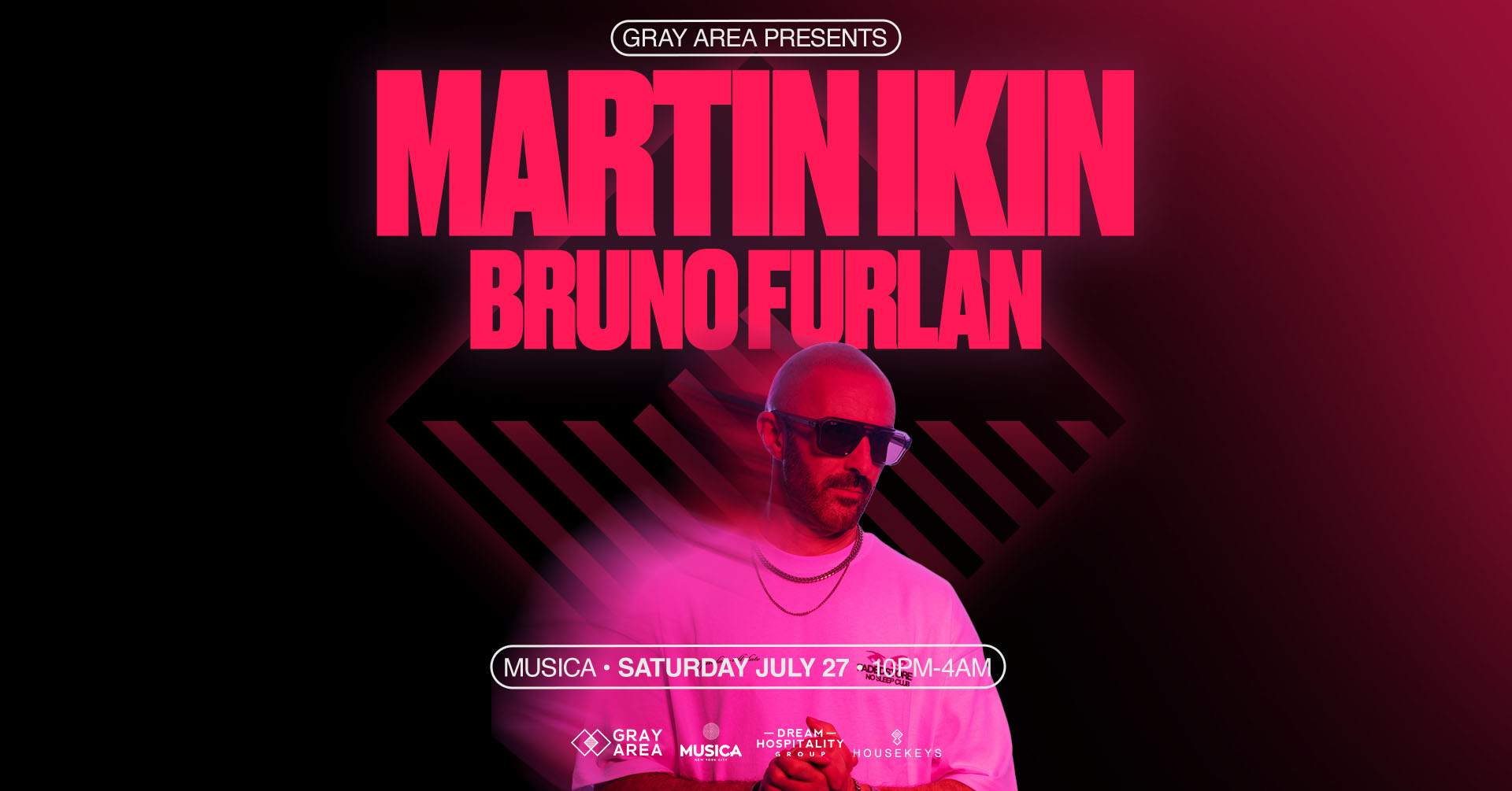 Martin Ikin w. Bruno Furlan & Guests at Musica NYC - Gray Area - フライヤー表