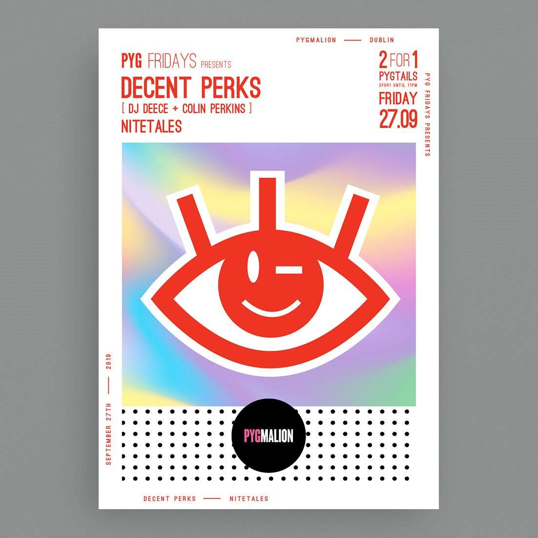 Pyg presents Decent Perks - フライヤー表