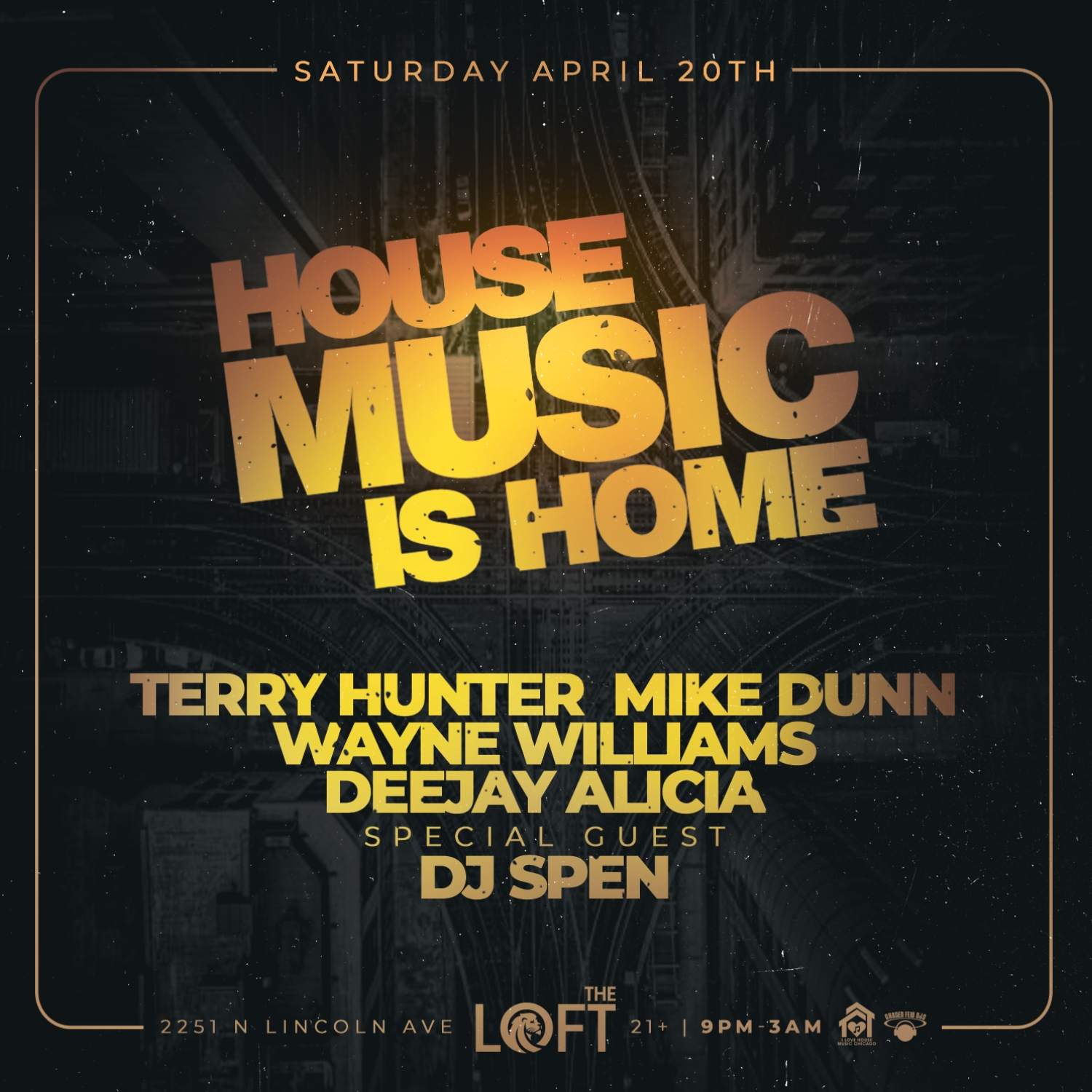 House Music is Home. DJ Spen, Chosen Fews Terry Hunter, Mike Dunn and Wayne Williams - フライヤー表