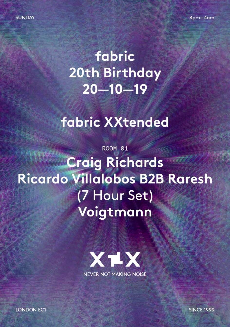 fabric XXtended: Craig Richards, Ricardo Villalobos B2B Raresh & Voigtmann - フライヤー裏