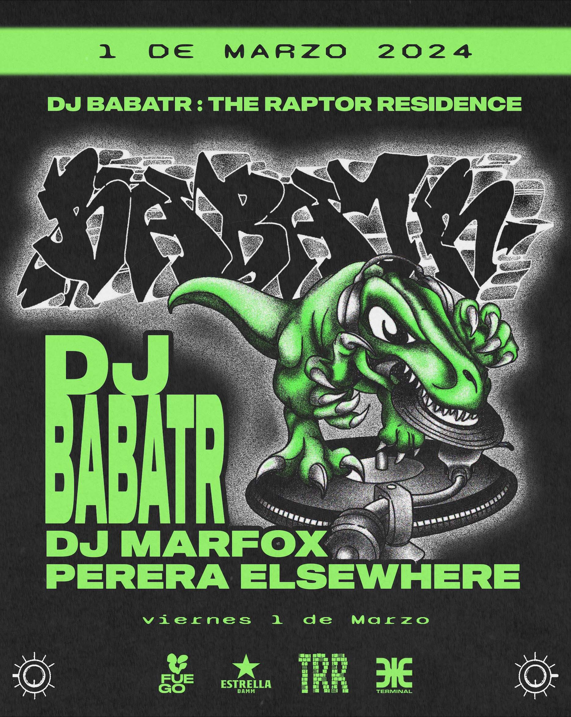 FUEGO: Dj Babatr THE RAPTOR RESIDENCE: Dj Babatr + DJ Marfox - Página frontal
