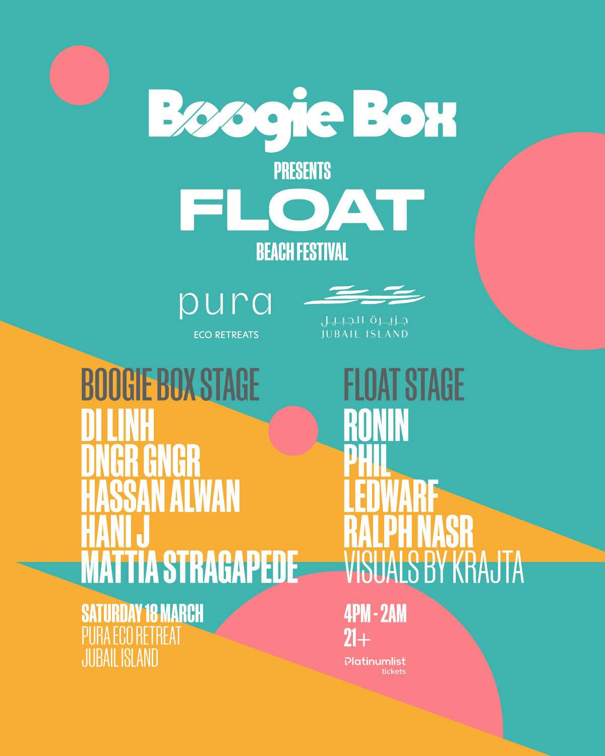 Boogie Box presents FLOAT: Beach Festival at Pura Eco Retreat, Abu Dhabi