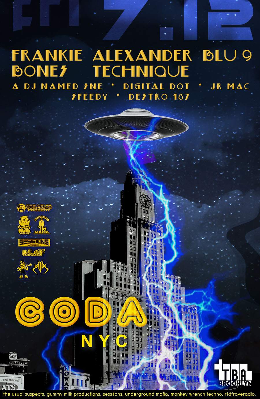 CODA: Frankie Bones, Alexander Technique, Blu 9, A DJ Named SNE