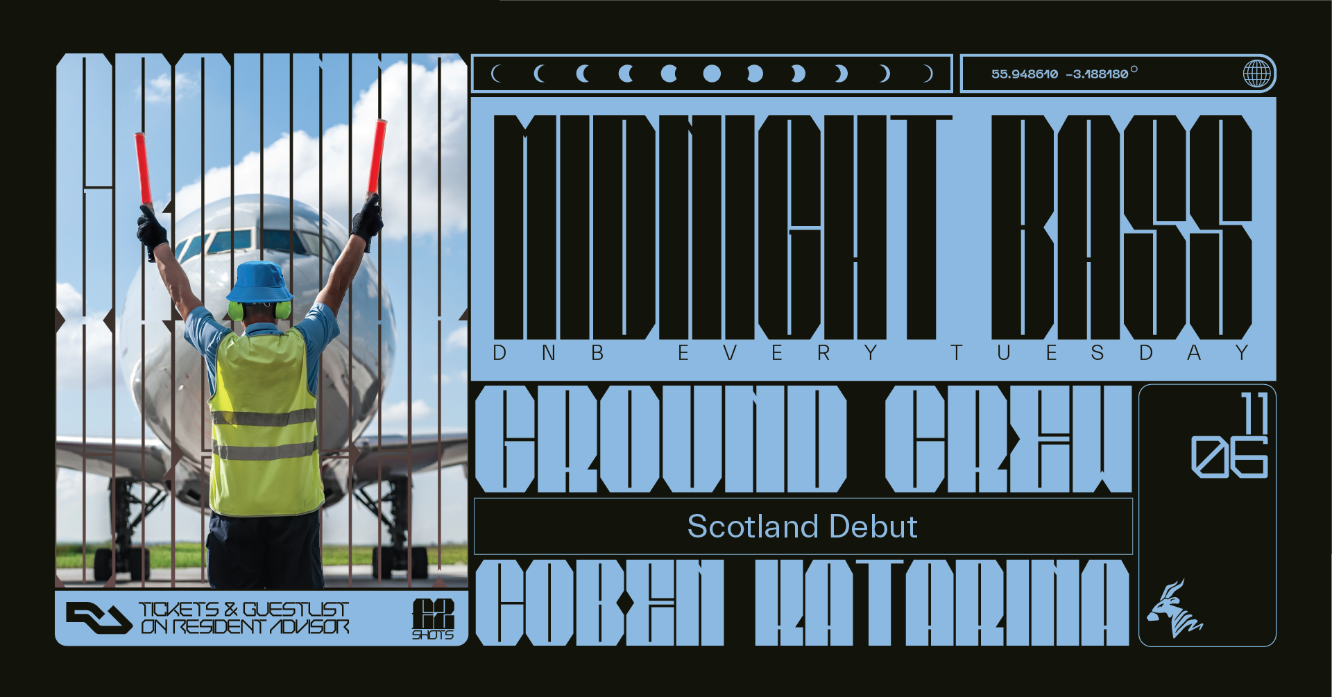 Midnight Bass presents Ground Crew [Scotland Debut], Coben, Katarina - Página frontal