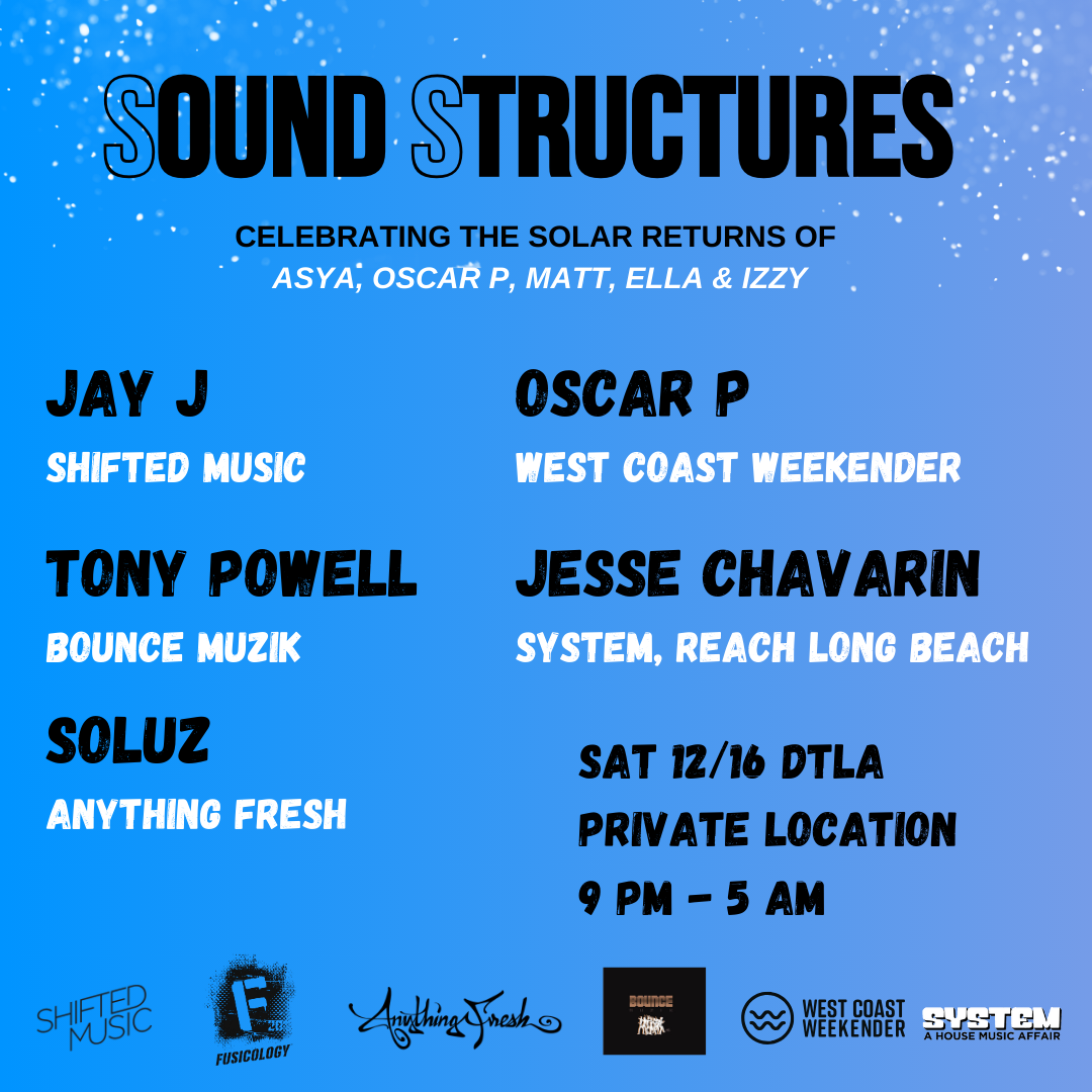Sound Structures w Jay J, Oscar P, Tony Powell - フライヤー表