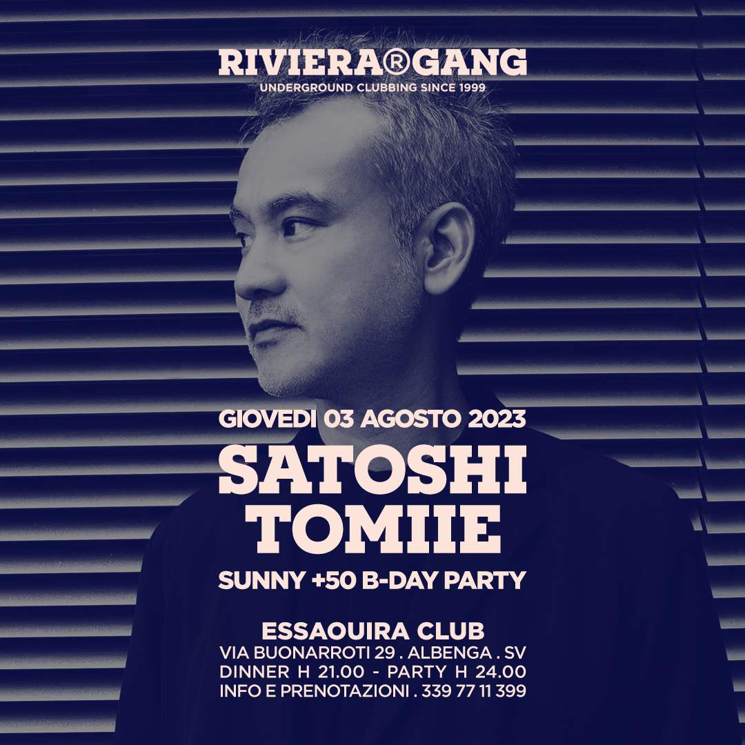 Satoshi Tomiie for Riviera Gang Crew • Sunny +50 Bday - Página frontal