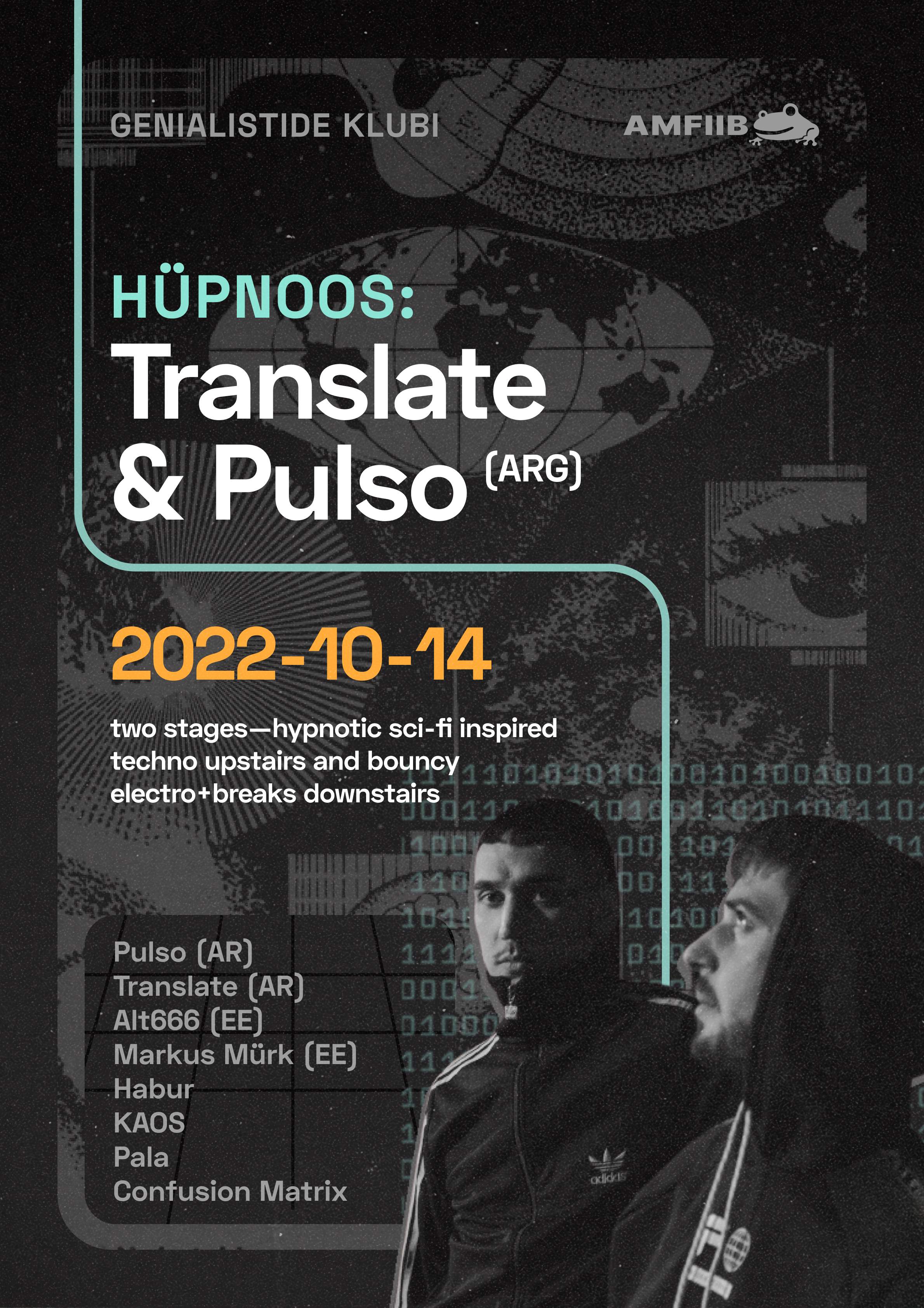 Hüpnoos: Translate & Pulso - Página frontal