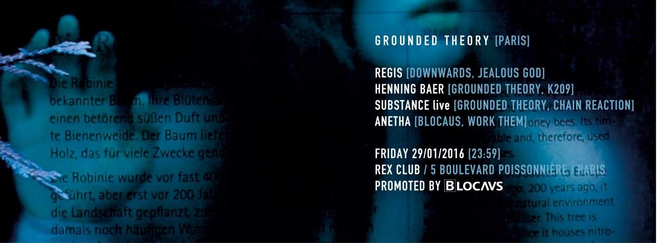 Blocaus Invites Grounded Theory with Regis, Henning Baer, Substance aka DJ Pete, Anetha - フライヤー裏