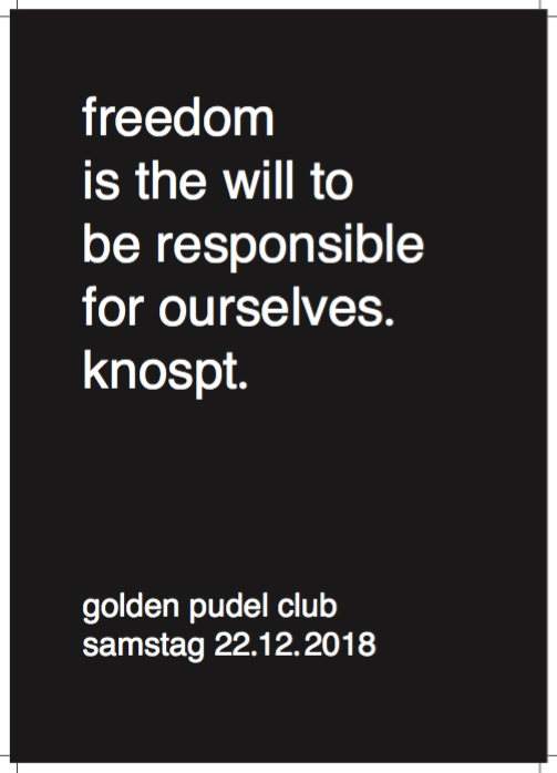 Freedom is the Will to be Responsible for Ourselves. Knospt. - Página frontal