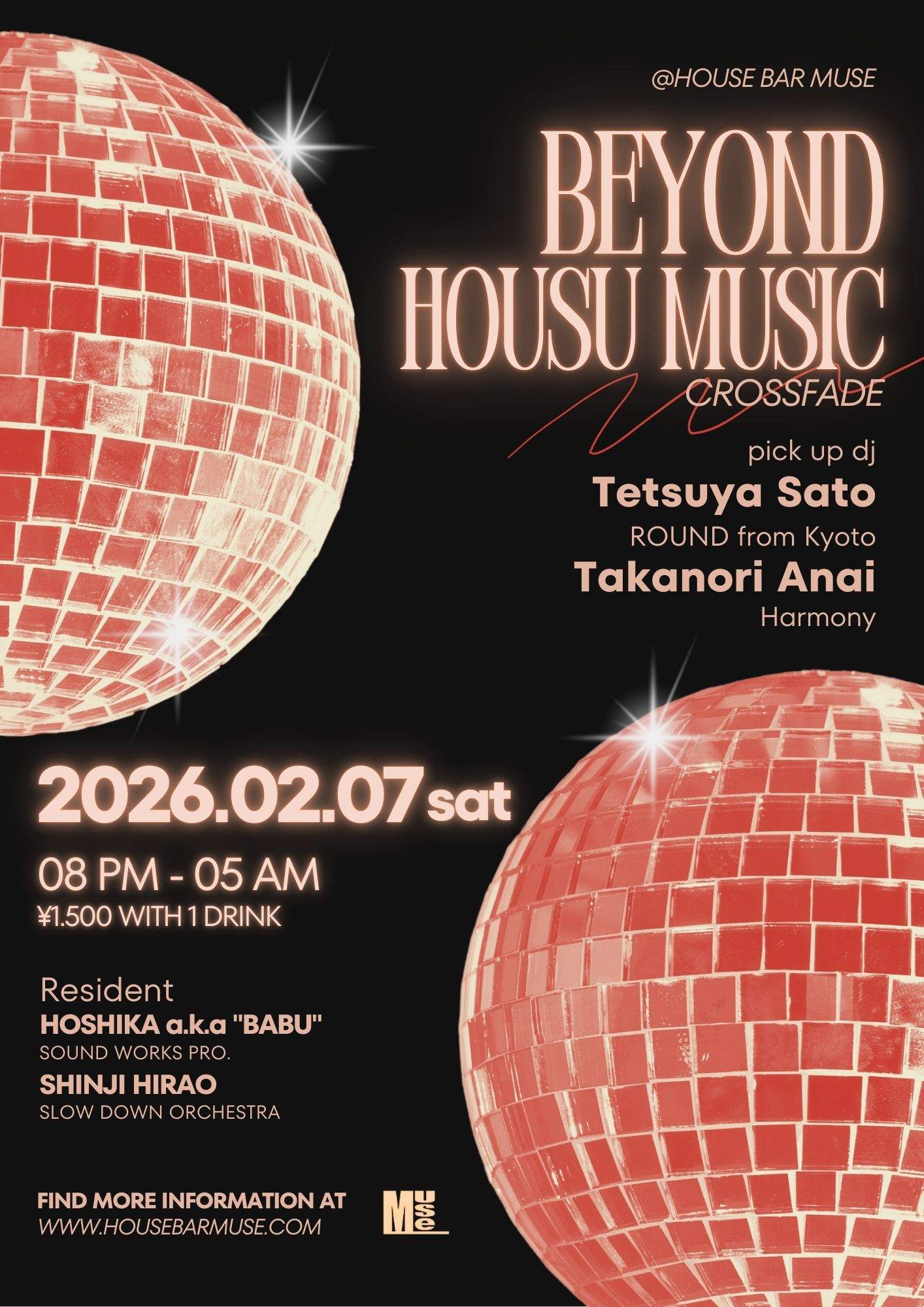 ミュージック TAKASHI AOYAMA 2024 BEYOND the underground house music party at House Bar Muse, Osaka