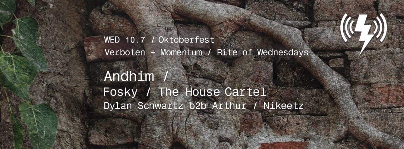 Momentum / Rite of Wednesdays: Oktoberfest with Andhim, Fosky, The House Cartel - Página frontal