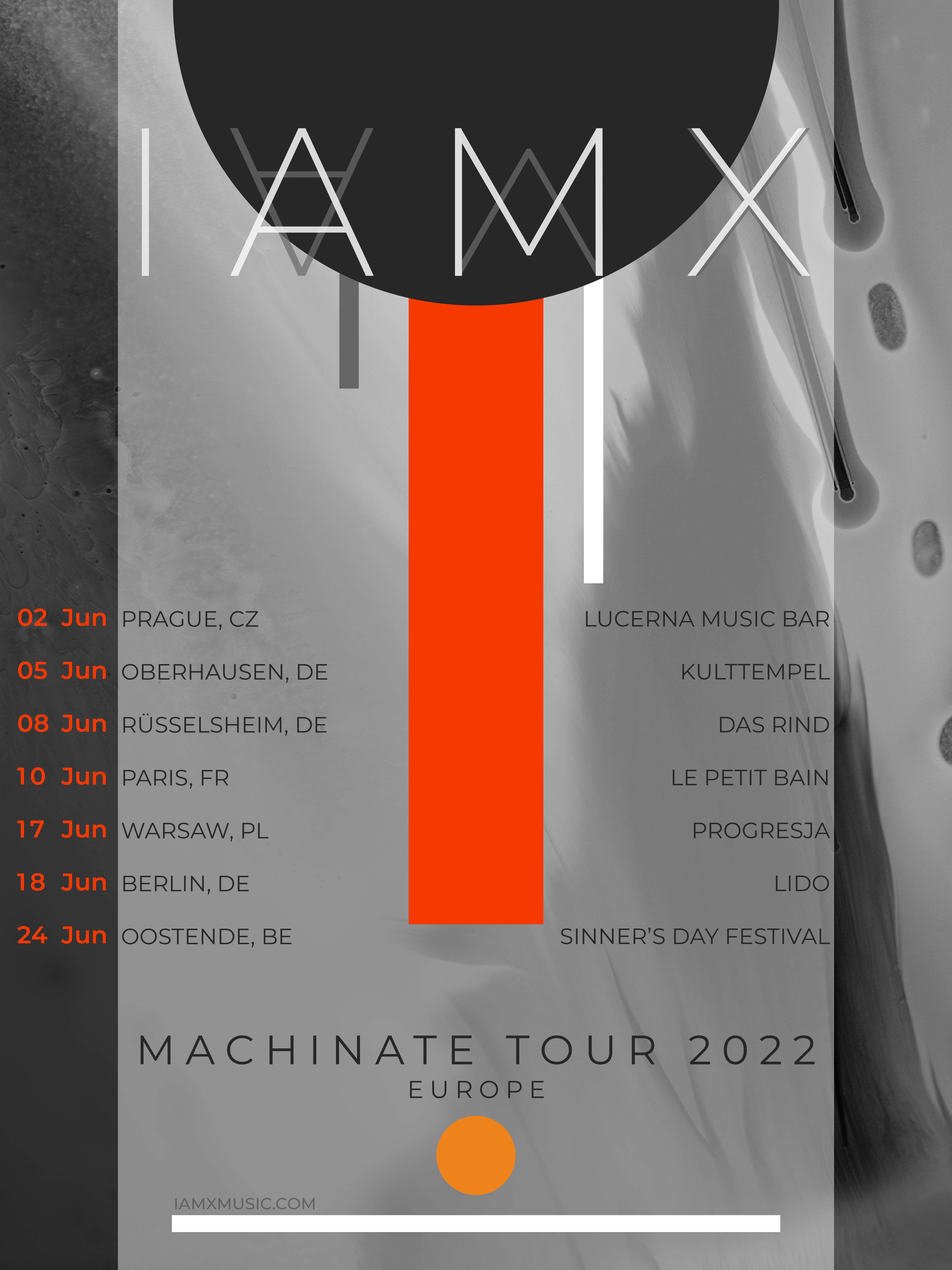 IAMX Machinate Tour - Página frontal