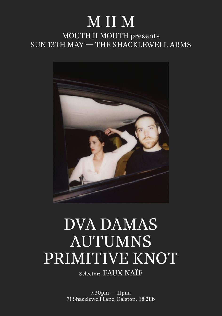 M II M: DVA Damas, Autumns & Primitive Knot Live - フライヤー表