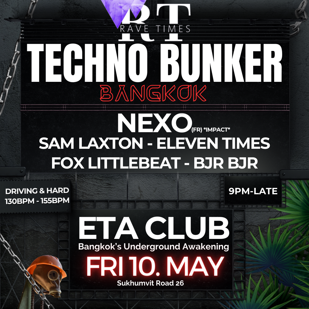 Techno Bunker, ETA Club Bangkok, by Rave Times - Página frontal
