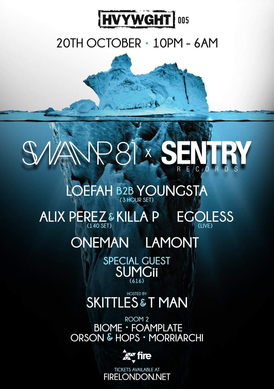 [Limited Tickets on the Door] Hvywght005 presents: Swamp 81 x Sentry Records - Página trasera