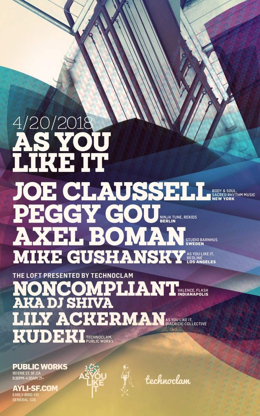 Ayli with Joe Claussell, Peggy Gou, Axel Boman and technoclam Loft with Noncompliant - Página trasera