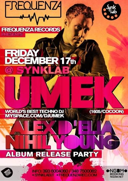 Frequenza Records presents Umek, Alex D'Elia & Nihil Young - フライヤー表