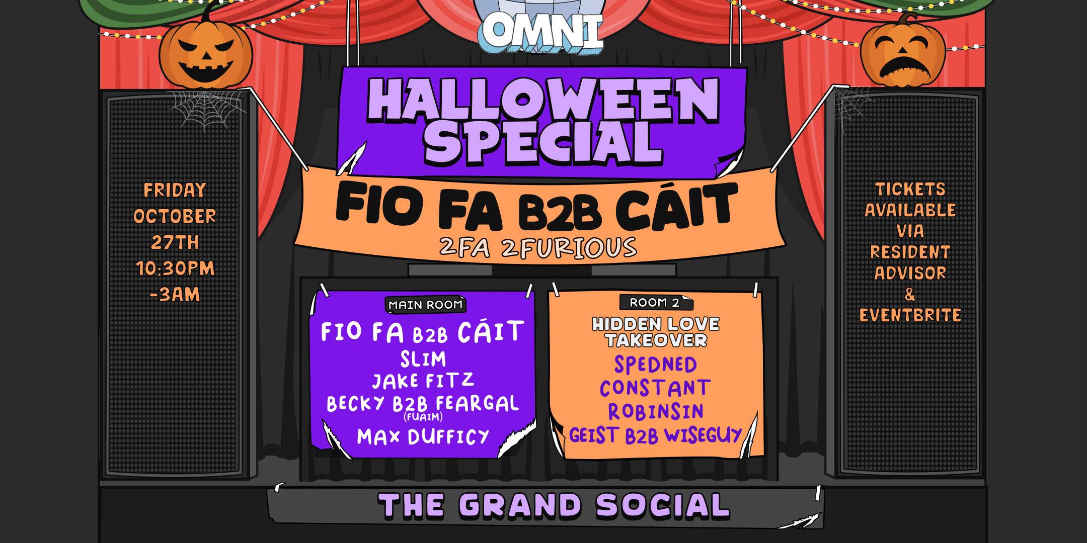 Omni Halloween Special with Fio Fa B2B Cáit & Hidden Love - フライヤー表
