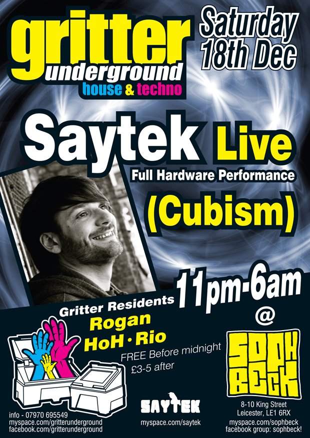 Gritter Underground with Saytek - Live - Página frontal