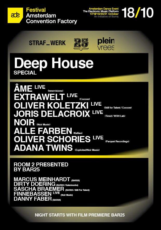 ADE Deep House Special - presented by Pleinvrees, Straf_werk & Bar25 - Página frontal