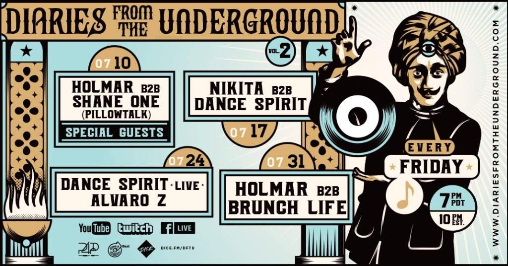 Nikita b2b Dance Spirit - Diaries from the Underground - フライヤー表