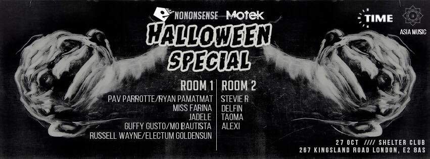 NoNonSense presents Motek Musik/Asia Music/Time in Manila Halloween Special - フライヤー表