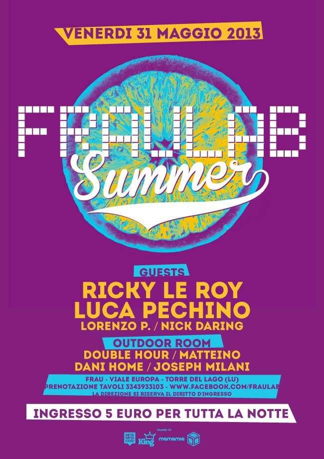 Frau Lab Feat. Ricky Le Roy, Nick Daring, Luca Pechino - フライヤー表