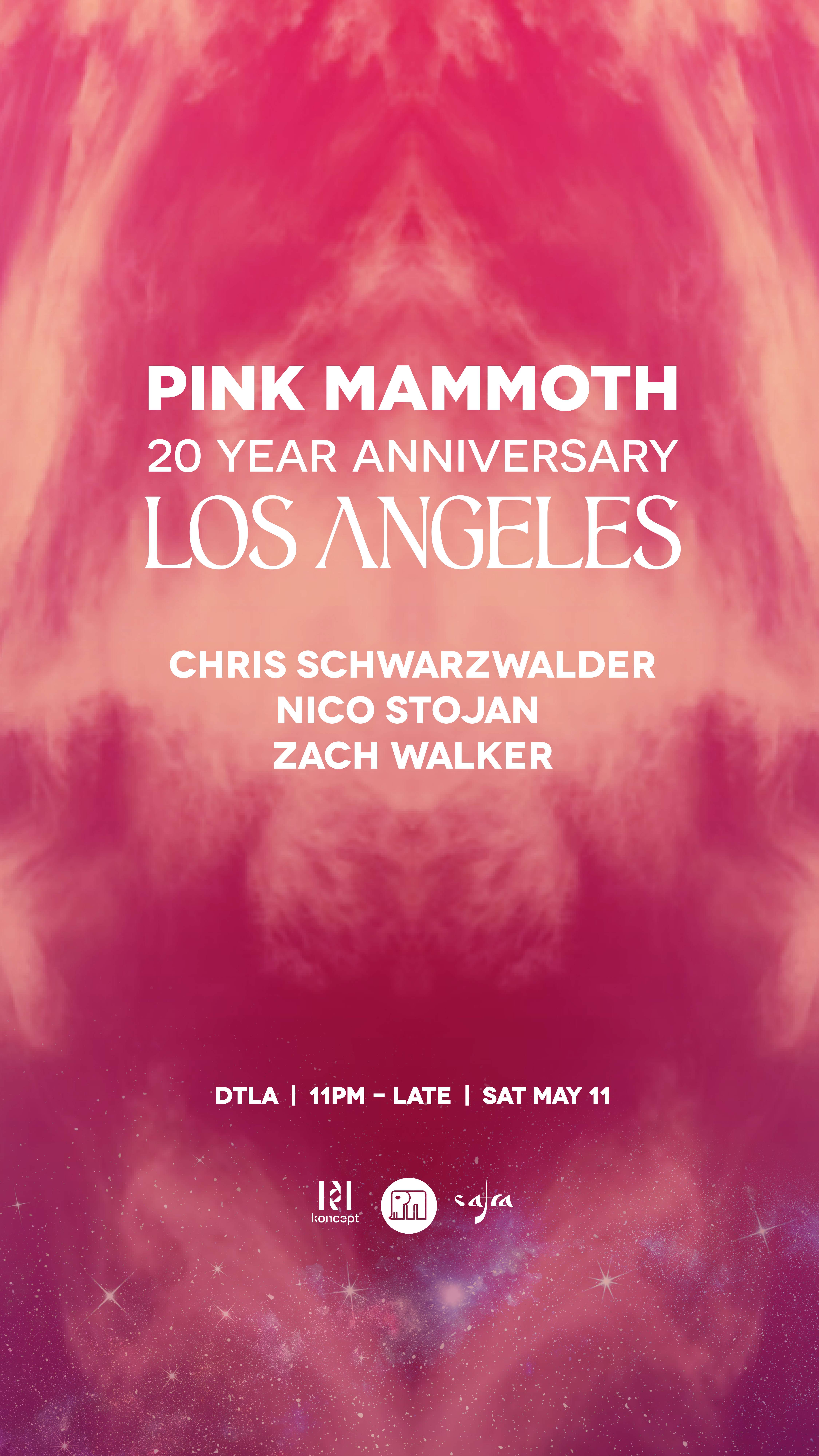 Pink Mammoth 20 Year Anniversay LA Fundraiser with Chris Schwarzwalder + Nico Stojan - フライヤー表